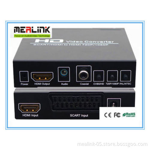 SCART to HDMI Connector, Supports 1,080/720 Pixels, PAL/NTSC